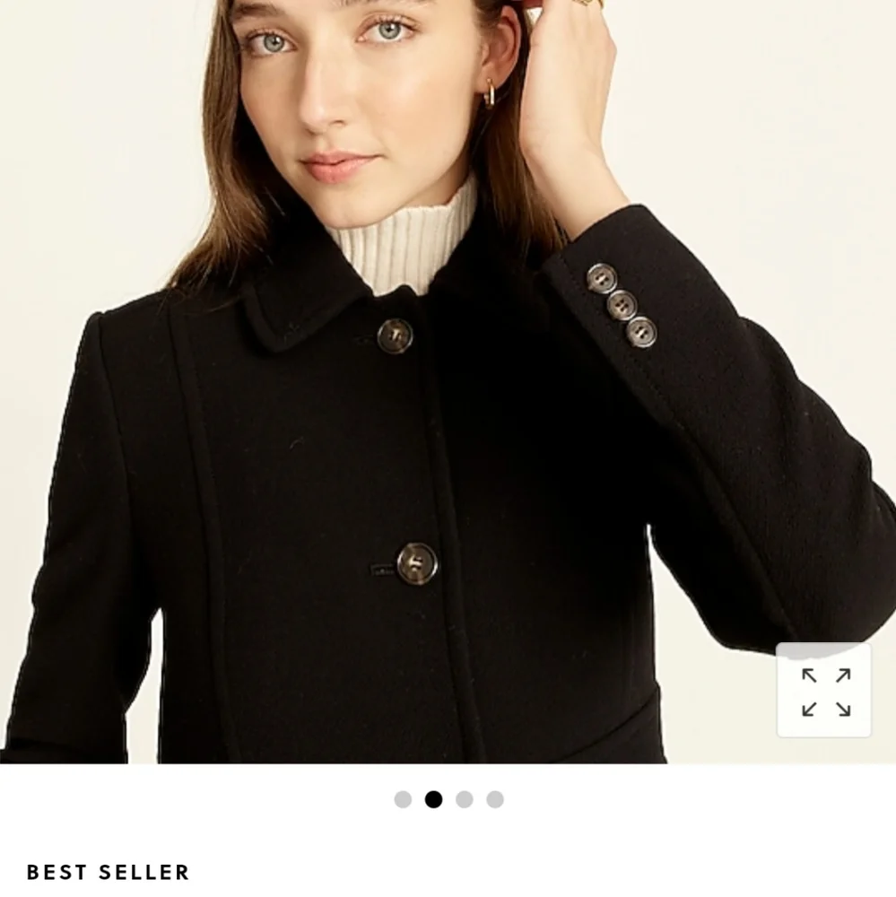 J. Crew Women's Black Wool Blend Pea Coat - Picture 4 of 9